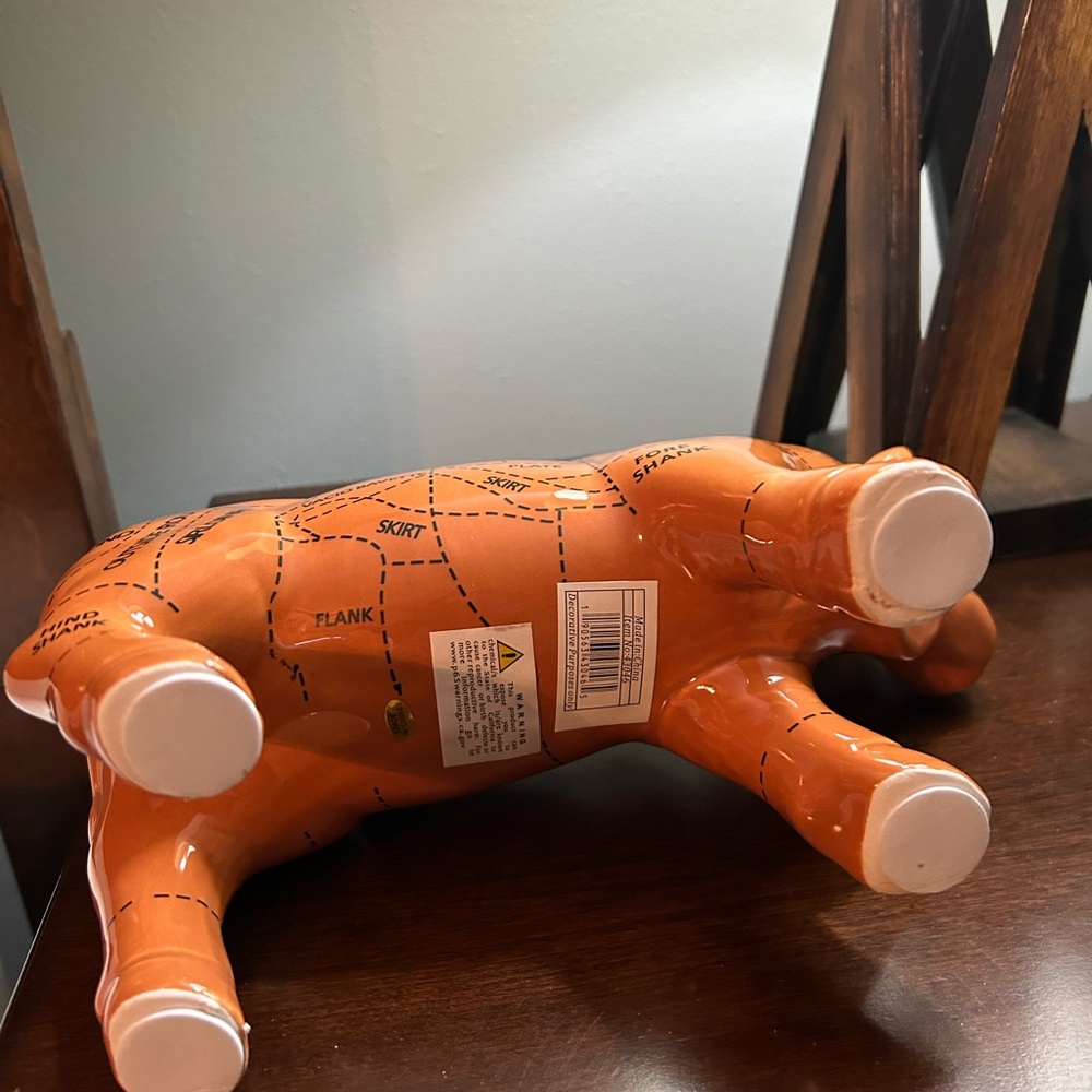 Light brown Ceramic Steer with Beef Cuts Figurine - Picture 6 of 6
